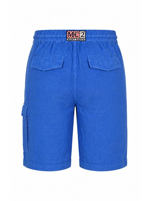 Bermuda Marseille in lino Cloud Blue Mc2 Saint Barth | MRE000200613L
